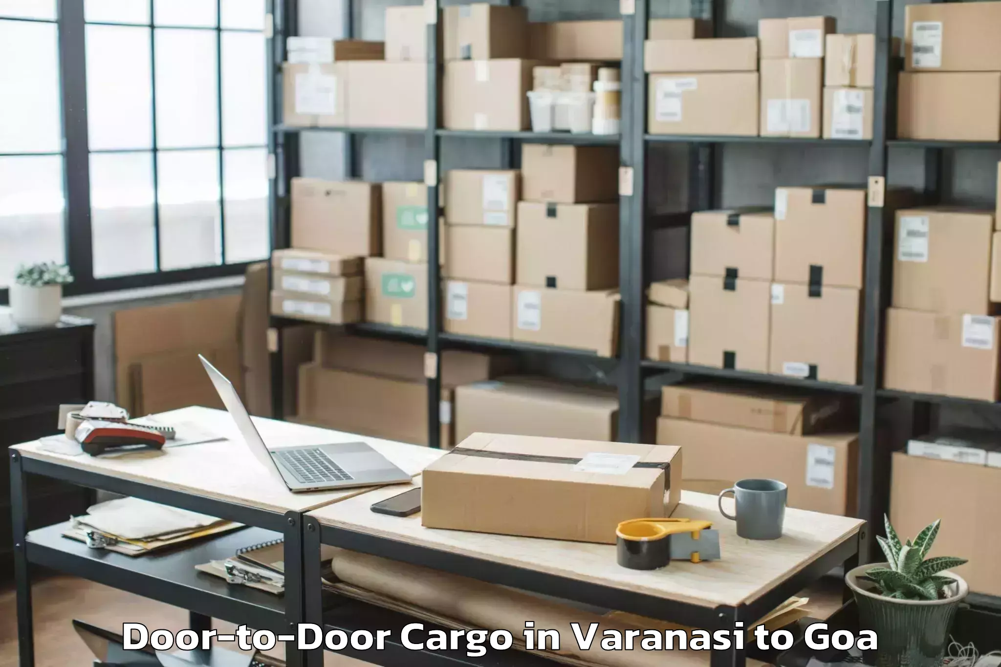 Book Varanasi to Aldona Door To Door Cargo Online